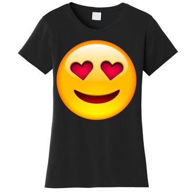 Emoticon Love Emoji Smiley with Heart Eyes Women's T-Shirt