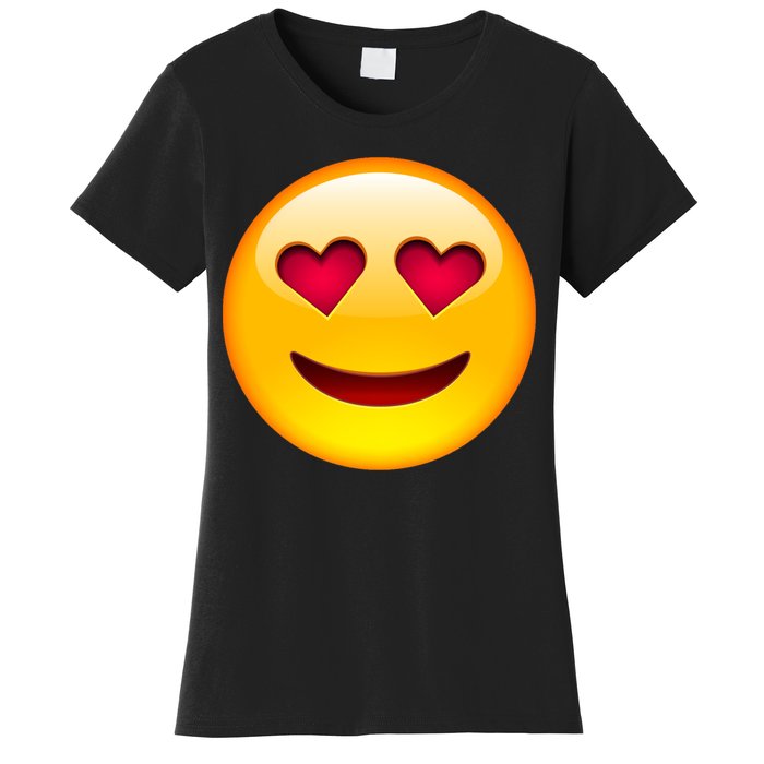 Emoticon Love Emoji Smiley with Heart Eyes Women's T-Shirt