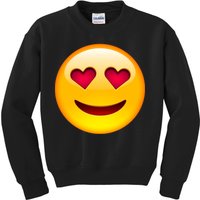 Emoticon Love Emoji Smiley with Heart Eyes Kids Sweatshirt