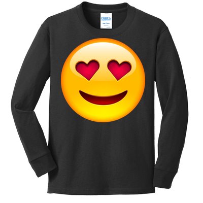 Emoticon Love Emoji Smiley with Heart Eyes Kids Long Sleeve Shirt