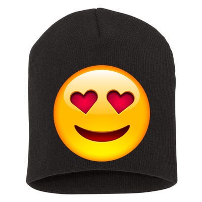 Emoticon Love Emoji Smiley with Heart Eyes Short Acrylic Beanie