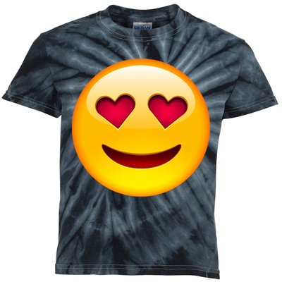 Emoticon Love Emoji Smiley with Heart Eyes Kids Tie-Dye T-Shirt