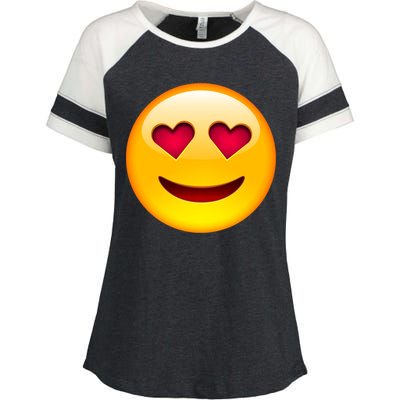 Emoticon Love Emoji Smiley with Heart Eyes Enza Ladies Jersey Colorblock Tee