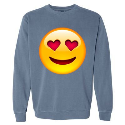 Emoticon Love Emoji Smiley with Heart Eyes Garment-Dyed Sweatshirt