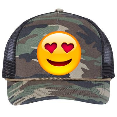 Emoticon Love Emoji Smiley with Heart Eyes Retro Rope Trucker Hat Cap