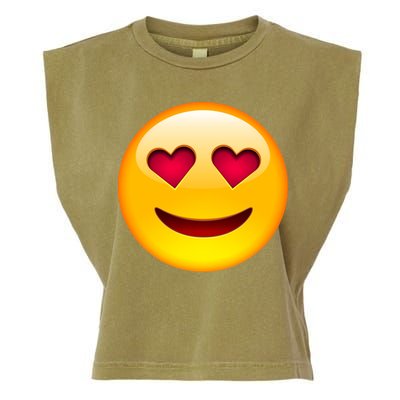 Emoticon Love Emoji Smiley with Heart Eyes Garment-Dyed Women's Muscle Tee