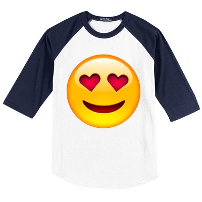 Emoticon Love Emoji Smiley with Heart Eyes Baseball Sleeve Shirt