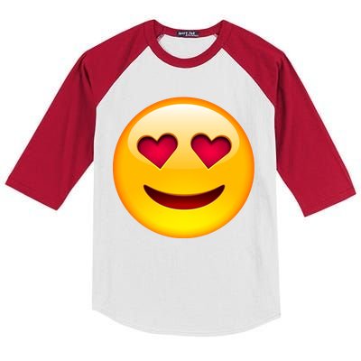 Emoticon Love Emoji Smiley with Heart Eyes Kids Colorblock Raglan Jersey