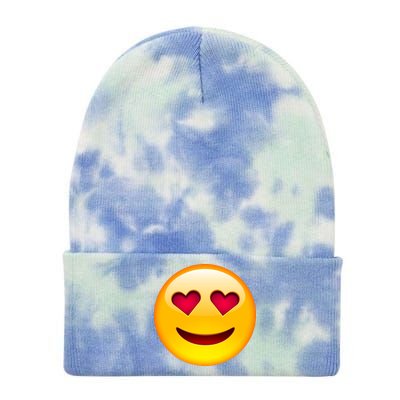 Emoticon Love Emoji Smiley with Heart Eyes Tie Dye 12in Knit Beanie