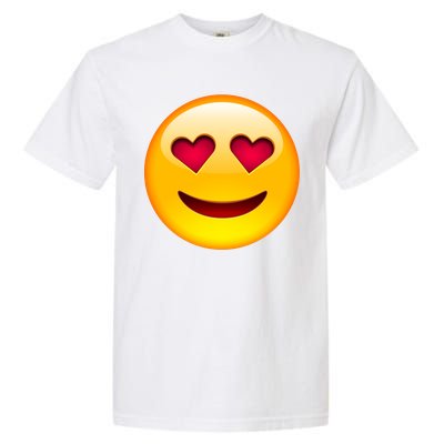 Emoticon Love Emoji Smiley with Heart Eyes Garment-Dyed Heavyweight T-Shirt