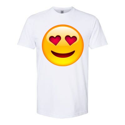 Emoticon Love Emoji Smiley with Heart Eyes Softstyle® CVC T-Shirt