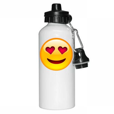 Emoticon Love Emoji Smiley with Heart Eyes Aluminum Water Bottle