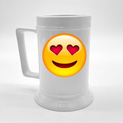 Emoticon Love Emoji Smiley with Heart Eyes Beer Stein