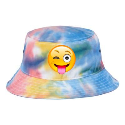 Emoticon Tongue Out Emoji with Winking Eye Smiley Tie Dye Newport Bucket Hat