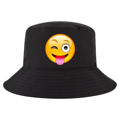 Emoticon Tongue Out Emoji with Winking Eye Smiley Cool Comfort Performance Bucket Hat