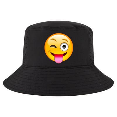 Emoticon Tongue Out Emoji with Winking Eye Smiley Cool Comfort Performance Bucket Hat