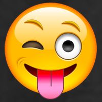 Emoticon Tongue Out Emoji with Winking Eye Smiley Garment-Dyed Fleece Hoodie