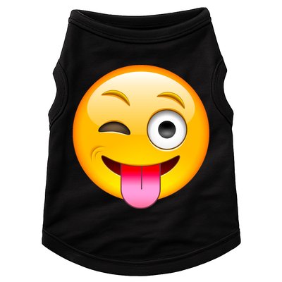 Emoticon Tongue Out Emoji with Winking Eye Smiley Doggie Tank