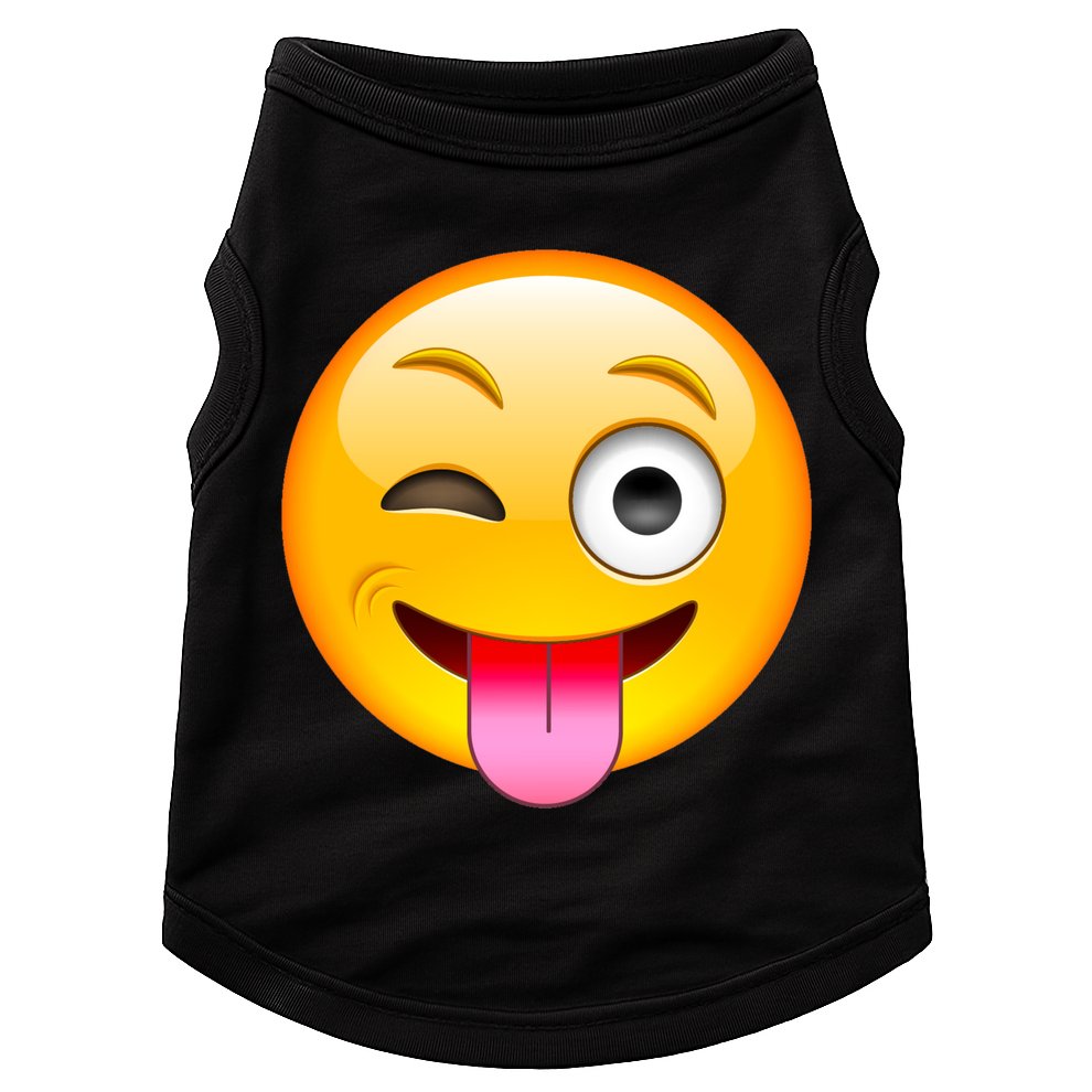 Emoticon Tongue Out Emoji with Winking Eye Smiley Doggie Tank