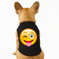 Emoticon Tongue Out Emoji with Winking Eye Smiley Doggie Tank
