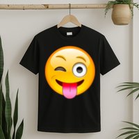 Emoticon Tongue Out Emoji with Winking Eye Smiley T-Shirt
