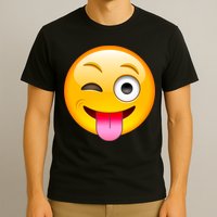 Emoticon Tongue Out Emoji with Winking Eye Smiley T-Shirt