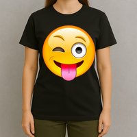 Emoticon Tongue Out Emoji with Winking Eye Smiley T-Shirt