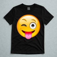 Emoticon Tongue Out Emoji with Winking Eye Smiley T-Shirt