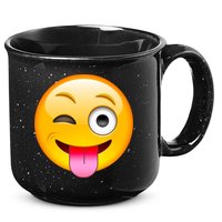 Emoticon Tongue Out Emoji with Winking Eye Smiley 15oz Campfire Ceramic Mug