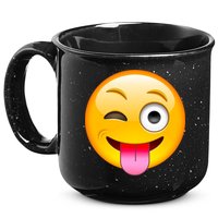 Emoticon Tongue Out Emoji with Winking Eye Smiley 15oz Campfire Ceramic Mug
