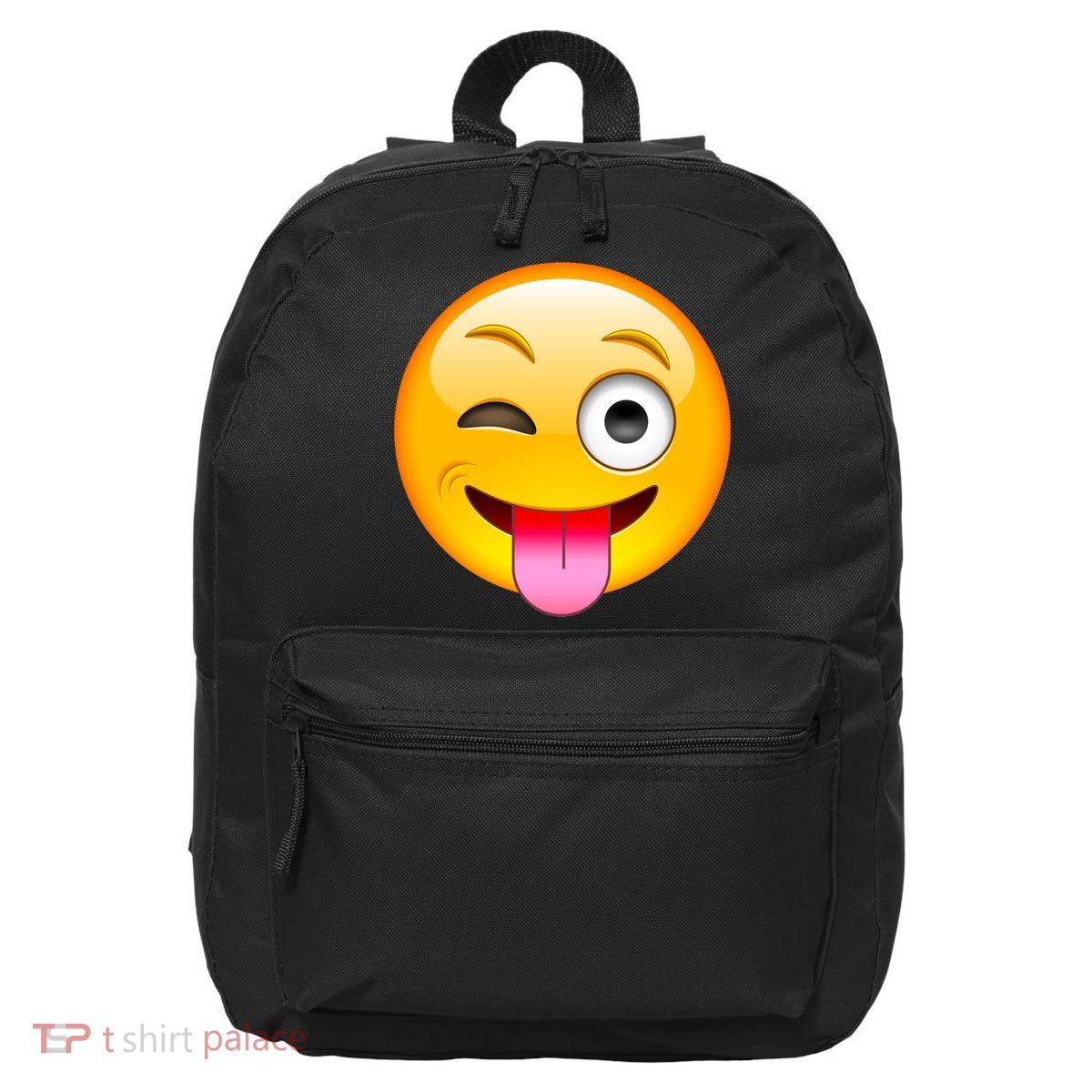 Emoticon Tongue Out Emoji with Winking Eye Smiley 16 in Basic Backpack