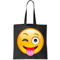 Emoticon Tongue Out Emoji with Winking Eye Smiley Bag