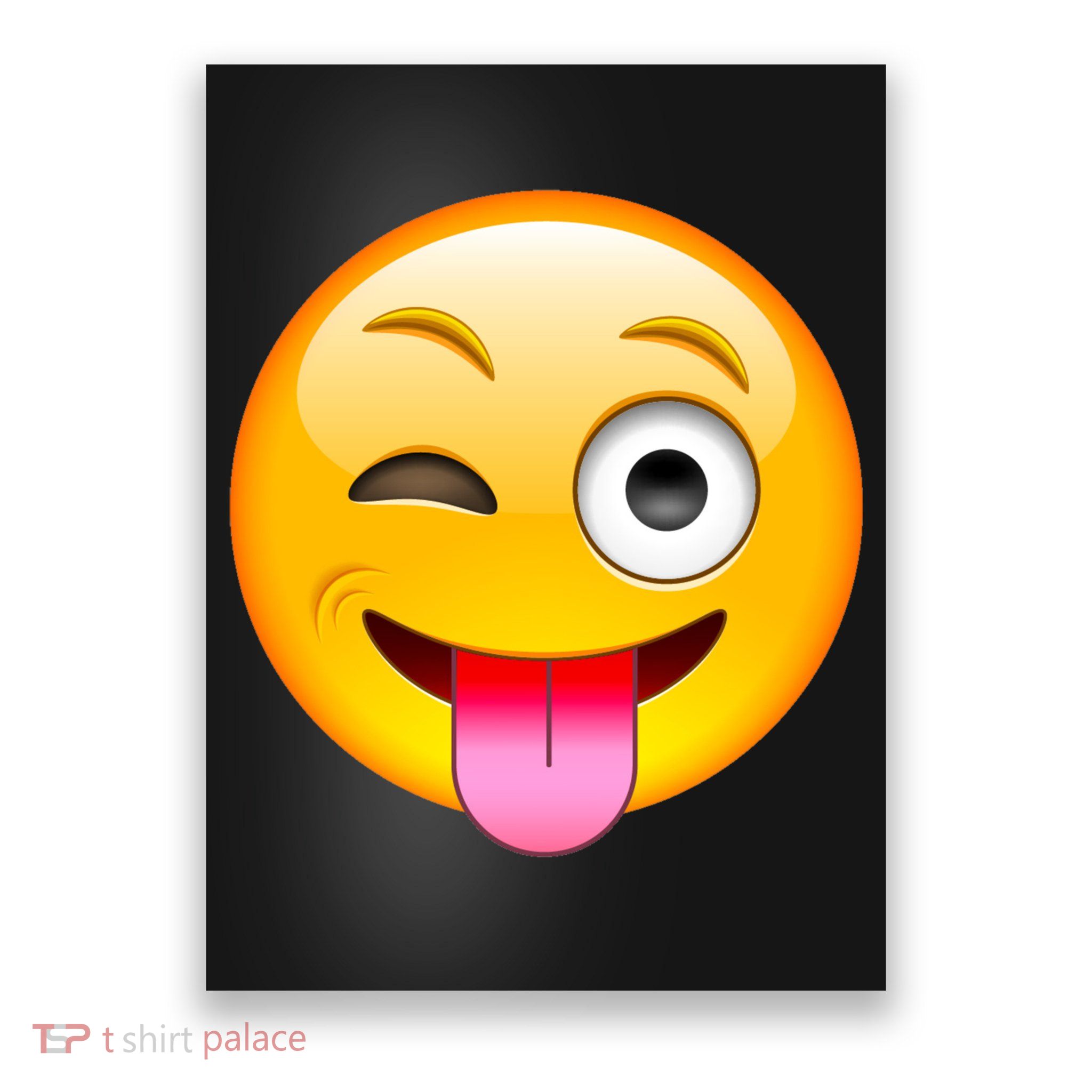 Emoticon Tongue Out Emoji with Winking Eye Smiley Poster