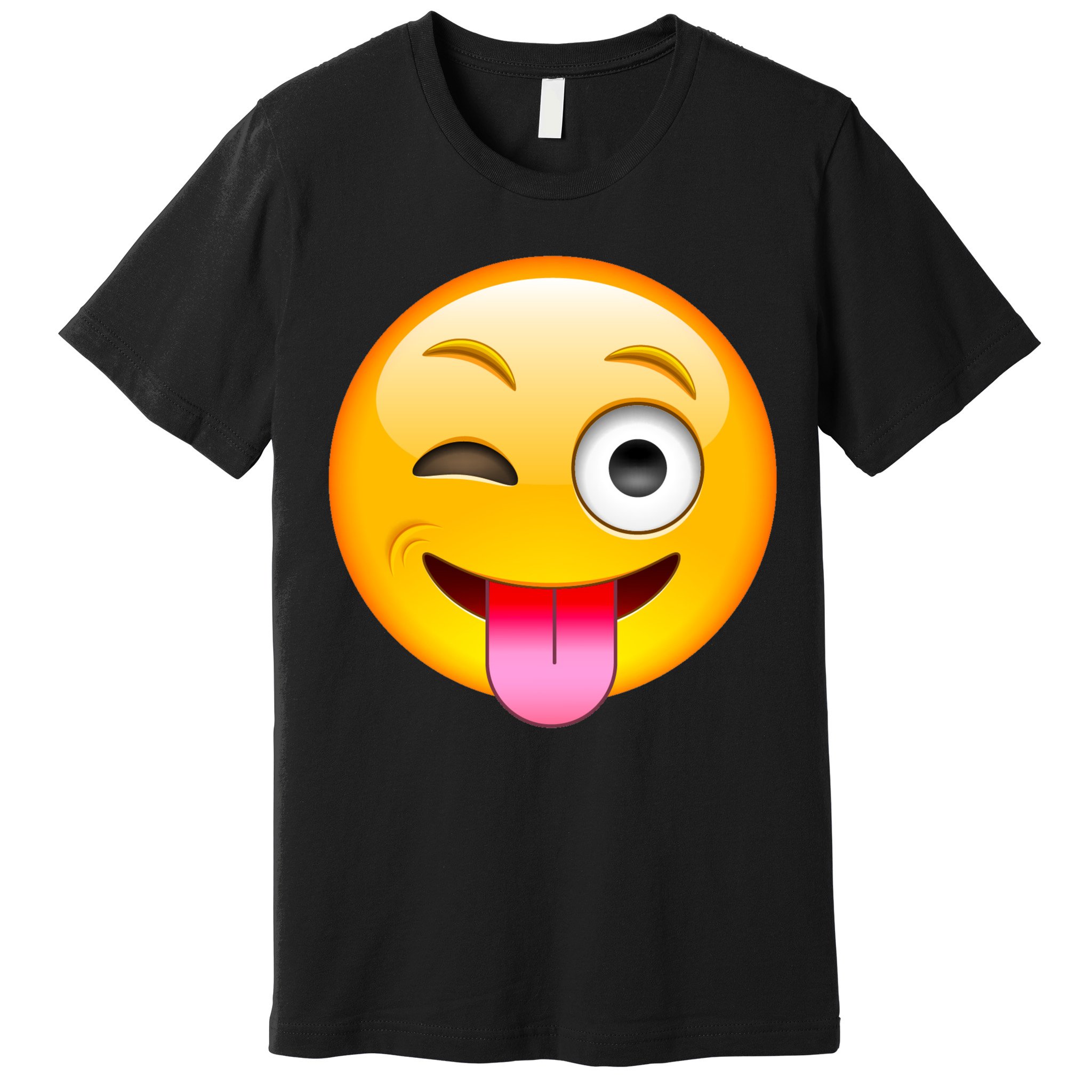 Emoticon Tongue Out Emoji with Winking Eye Smiley Premium T-Shirt