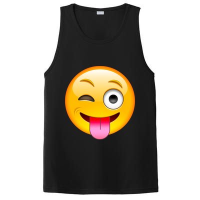 Emoticon Tongue Out Emoji with Winking Eye Smiley PosiCharge Competitor Tank