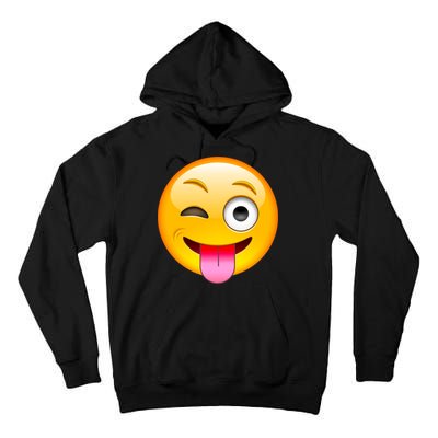 Emoticon Tongue Out Emoji with Winking Eye Smiley Tall Hoodie