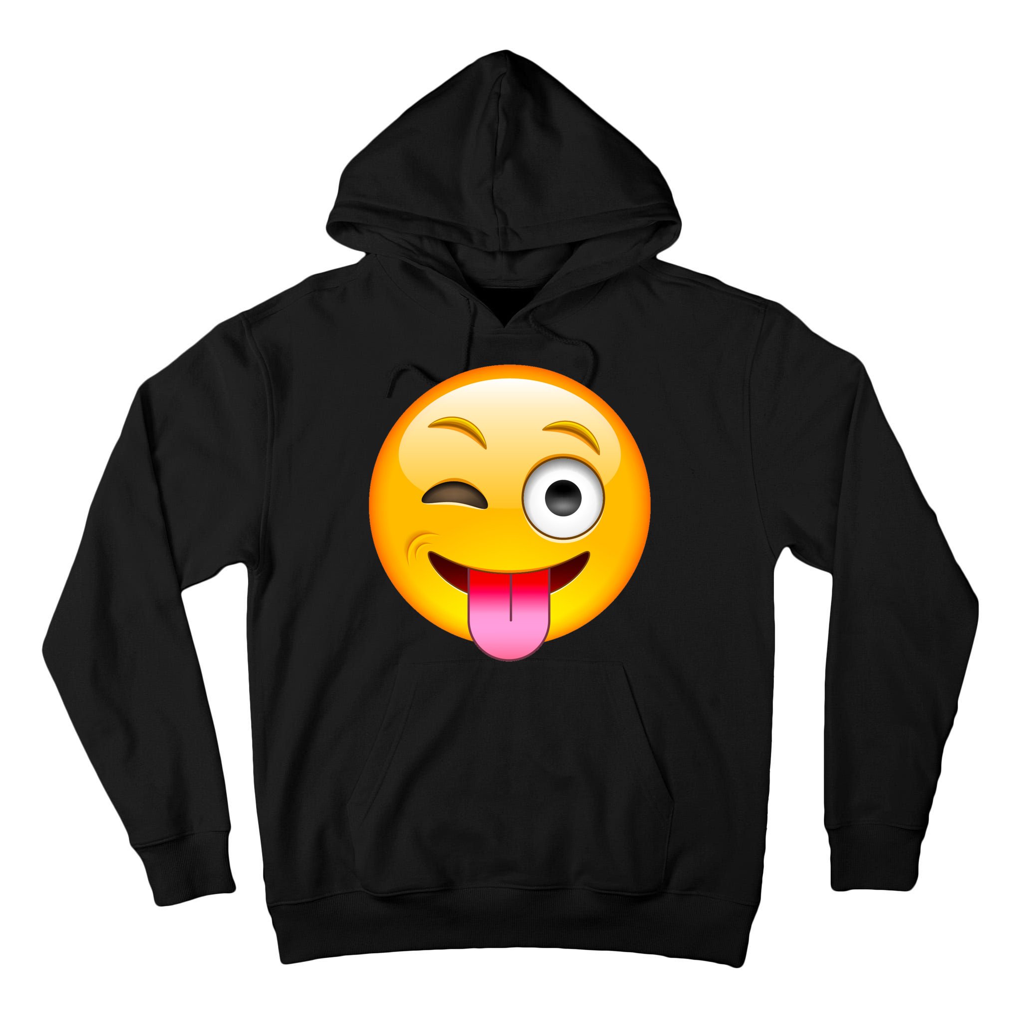 Emoticon Tongue Out Emoji with Winking Eye Smiley Tall Hoodie
