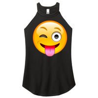 Emoticon Tongue Out Emoji with Winking Eye Smiley Women's Perfect Tri Rocker Tank