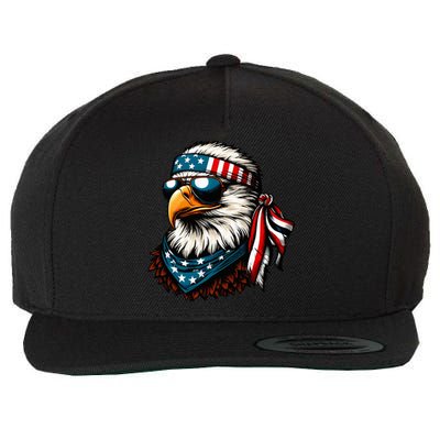 Eagle Mullet Patriotic 4th Of July Patriot Usa Wool Snapback Cap