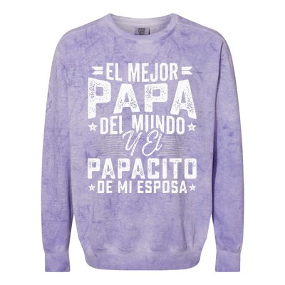 El Mejor Papa Del Mundo Camiseta En Espanol Padre Latino Colorblast Crewneck Sweatshirt