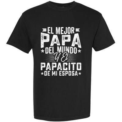 El Mejor Papa Del Mundo Camiseta En Espanol Padre Latino Garment-Dyed Heavyweight T-Shirt