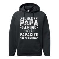 El Mejor Papa Del Mundo Camiseta En Espanol Padre Latino Performance Fleece Hoodie