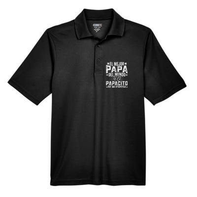 El Mejor Papa Del Mundo Camiseta En Espanol Padre Latino Men's Origin Performance Pique Polo