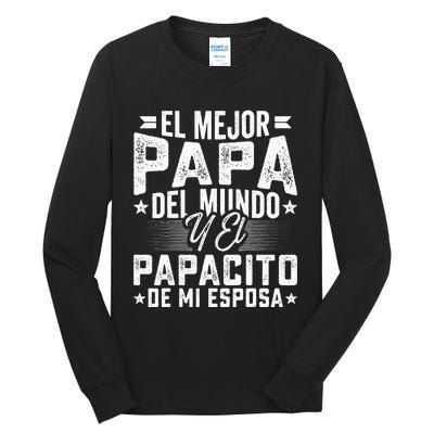 El Mejor Papa Del Mundo Camiseta En Espanol Padre Latino Tall Long Sleeve T-Shirt