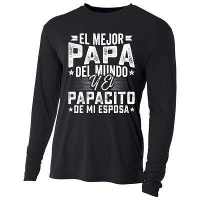 El Mejor Papa Del Mundo Camiseta En Espanol Padre Latino Cooling Performance Long Sleeve Crew