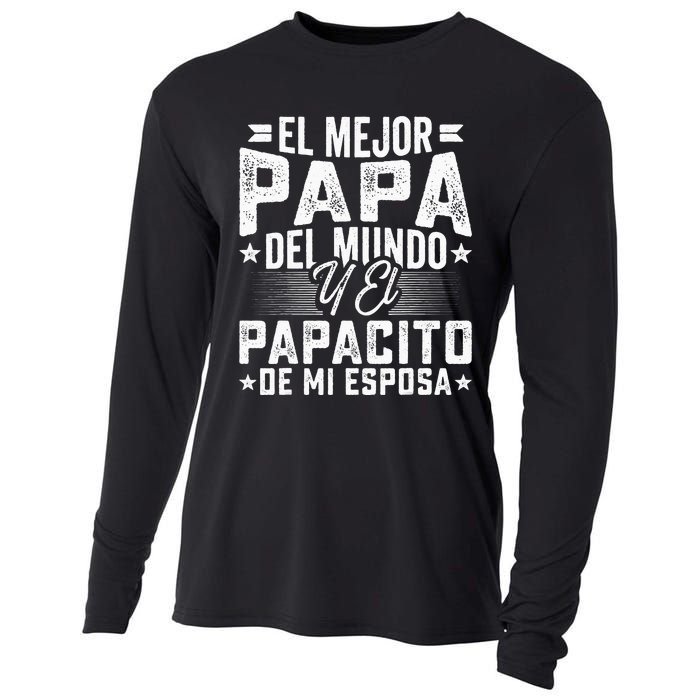 El Mejor Papa Del Mundo Camiseta En Espanol Padre Latino Cooling Performance Long Sleeve Crew