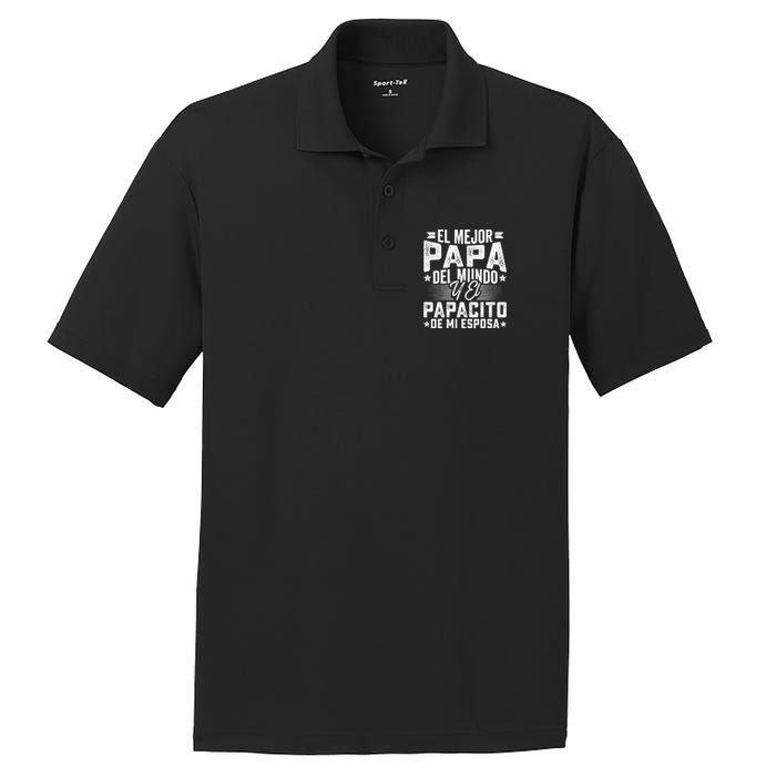 El Mejor Papa Del Mundo Camiseta En Espanol Padre Latino PosiCharge RacerMesh Polo