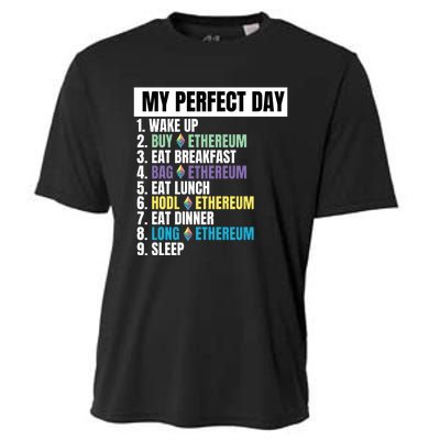 Ethereum My Perfect Day, Buy Crypto, Buy ETH, Funny Crypto Meme Cooling Performance Crew T-Shirt