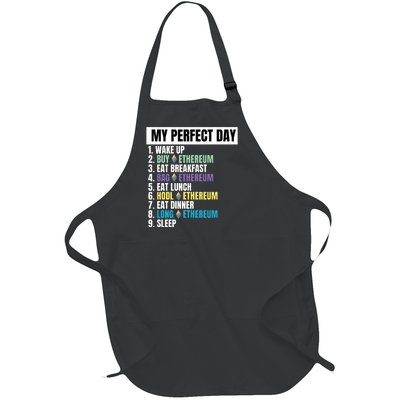 Ethereum My Perfect Day, Buy Crypto, Buy ETH, Funny Crypto Meme Full-Length Apron With Pockets