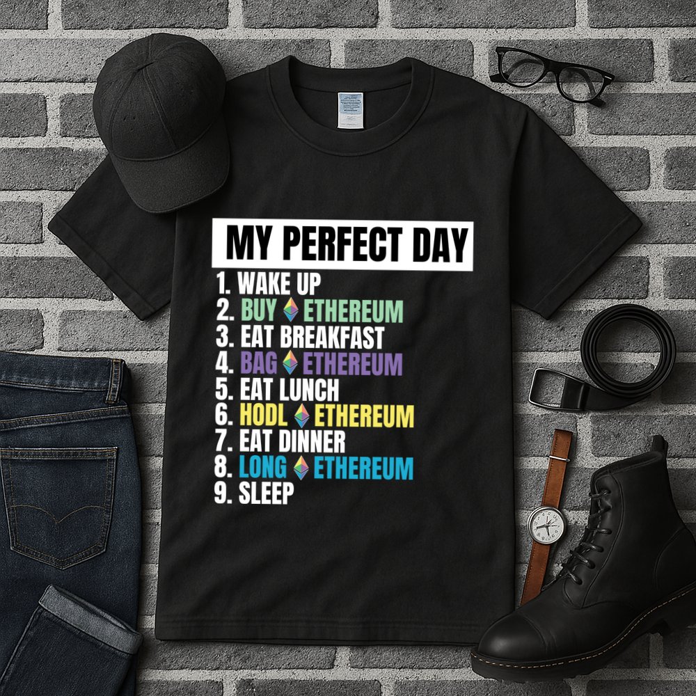 Ethereum My Perfect Day, Buy Crypto, Buy ETH, Funny Crypto Meme Tall T-Shirt